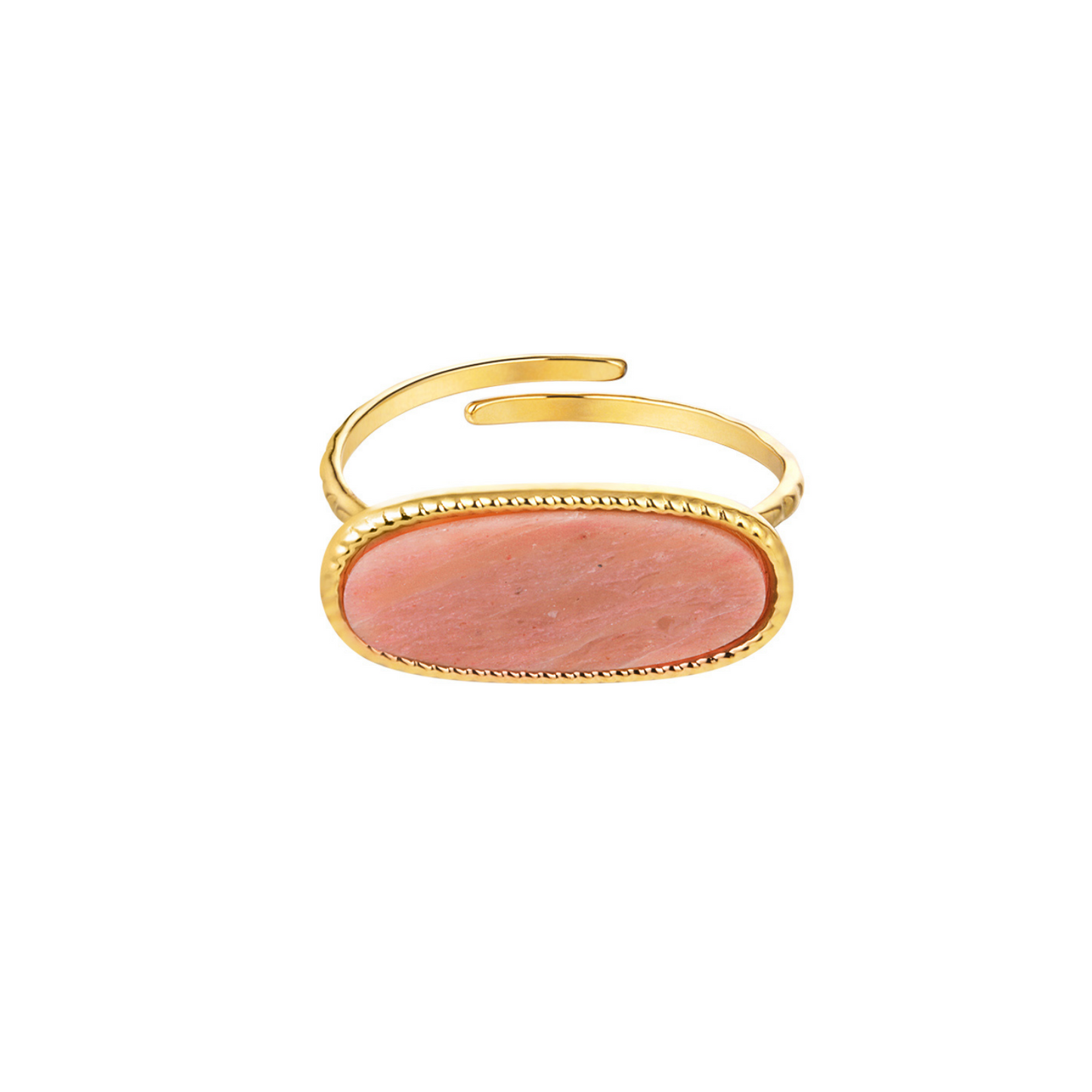 Ring Oval Stone Agaat Pink